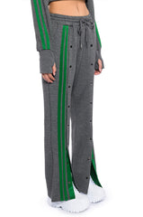 ACQUAINTED SNAP FRONT WIDE LEG SWEATPANT