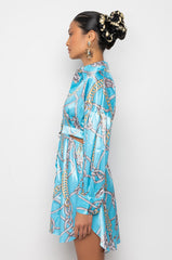 ADDICTED TO YOU FIT AND FLARE BUTTON UP MINI DRESS