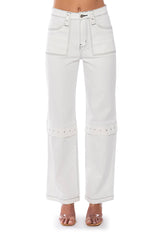 ADDY HARDWARE EMBELLISHED RELAXED FIT JEANS