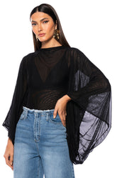 ADORE BELL SLEEVE MESH TOP