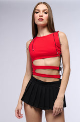 AFTER PARTY CUT OUT TANK IN RED