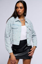 ALIX PEARL EMBELLISHED DENIM JACKET