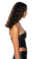 ALIYAH FAUX LEATHER PATCH TUBE TOP