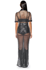 ALL EYES RHINESTONE MESH SPARKLE MAXI DRESS