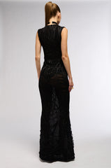 ALL FALLS DOWN MAXI DRESS IN BLACK