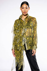 ALL OVER ASYMMETRICAL BUTTONDOWN BLOUSE