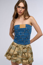 ALL OVER DENIM CORSET TOP