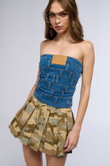 ALL OVER DENIM CORSET TOP