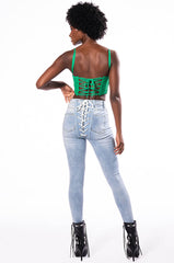 ALL OVER BACK LACE SKINNY JEANS