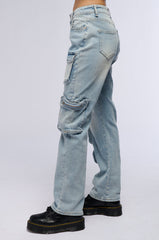 ALL OVER POCKET DETAIL RELAXED FIT JEANS