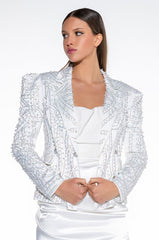 ALL THAT GLITTERS PEARL EMBELLISHED BLAZER