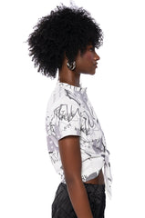 ALWAYS IN STYLE TIE FRONT TSHIRT