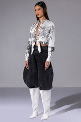 ALWAYS IN STYLE TIE FRONT TSHIRT