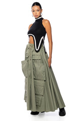 AMELIA CARGO POCKET MAXI SKIRT