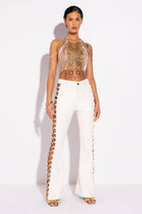 AMMO X AKIRA FAUX LEATHER SIDE CHAIN PANT