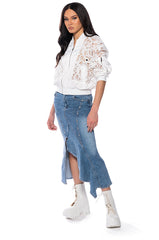 AND JUST LIKE THAT LACE BOMBER