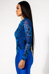 ANIMAL INSTINCT LONG SLEEVE MESH BODYSUIT