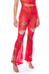 ARI PRINTED MESH FLARE LEGGING