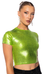 ARIES METALLIC RIB SHORT SLEEVE T SHIRT