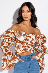 ASTER OFF THE SHOULDER FLORAL BLOUSE