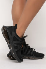 AZALEA WANG ALL EYES ON ME FLAT SNEAKER IN BLACK