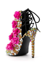 AZALEA WANG ALL EYES ON ME STILETTO BOOTIE IN MULTI