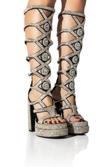 AZALEA WANG BACHELOR BLING STRAPPY SANDAL IN SILVER