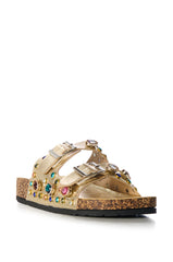 AZALEA WANG BAYLEAVES GOLD EMBELLISHED SANDAL