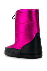 AZALEA WANG BECKY METALLIC WARM LINED BOOTIE IN PINK