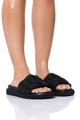 AZALEA WANG BEE FLAT SANDAL IN BLACK