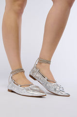 AZALEA WANG BENICIO SILVER BALLET FLAT