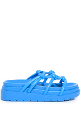 AZALEA WANG BENITA FLAT SANDAL IN BLUE