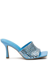 AZALEA WANG BUFFALO EMBELLIHED SANDAL IN TURQUOISE