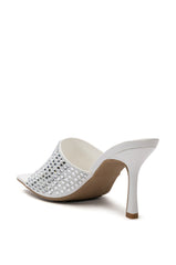 AZALEA WANG BUFFALO EMBELLIHED SANDAL IN WHITE