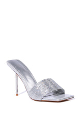 AZALEA WANG CAILY SILVER STILETTO MULE