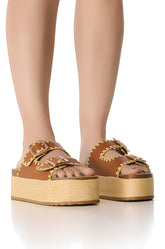 AZALEA WANG CALLUNA TAN FLATFORM SANDAL
