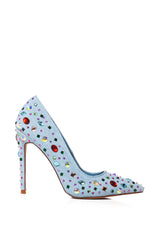 AZALEA WANG CAMELLIA EMBELLISHED PUMP IN DENIM