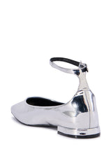 AZALEA WANG CASTIEL SILVER METALLIC BALLET FLAT