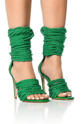 AZALEA WANG CHARLENE GREEN KNOTTED SANDAL