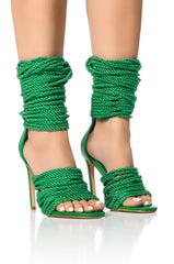AZALEA WANG CHARLENE GREEN KNOTTED SANDAL