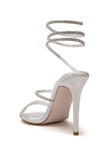 AZALEA WANG CLAYSHA EMBELLISHED STILETTO SANDAL PUMP IN WHITE