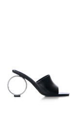 AZALEA WANG CORABEL BLACK CIRCULAR HEEL SANDAL