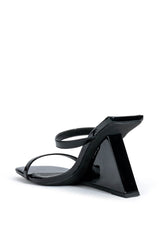AZALEA WANG CORNELL WEDGE PATENT SANDA IN BLACK