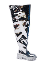 AZALEA WANG CORTLAND SILVER THIGH HIGH BOOT