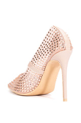 AZALEA WANG ADDY EMBELLISHED PVC PUMP IN NUDE