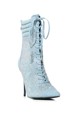 AZALEA WANG FIREFLAME EMBELLISHED BOOTIE IN DENIM