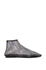 AZALEA WANG HELOISE MESH RHINESTONE FLAT IN BLACK