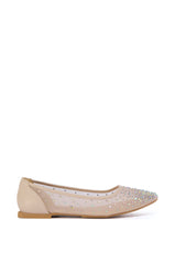 AZALEA WANG HENLEE NUDE RHINESTONE FLAT