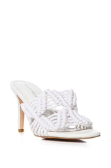 AZALEA WANG ASTER ROPE WOVEN SANDAL IN WHITE
