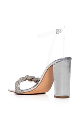 AZALEA WANG INGA SILVER CHUNKY BRAIDED SILVER UPPER SANDAL